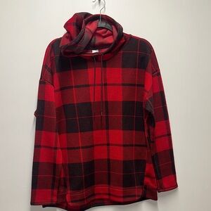 Red and Black Plaid Hoodie